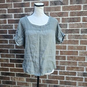 Italian Linen Sage Top